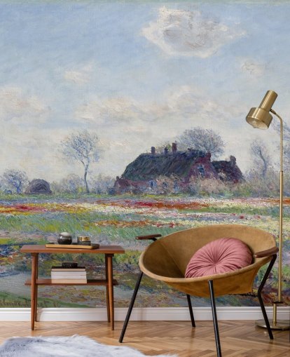 monet wallpaper mural called Tulip Fields at Sassenheim by Claude Monet for bedrooms and lounges