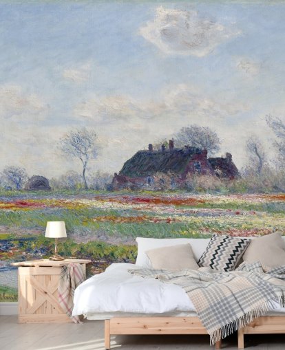 monet wallpaper mural called Tulip Fields at Sassenheim by Claude Monet for bedrooms and lounges