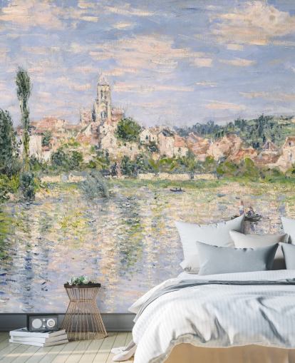 fine art wall mural called Vetheuil in Summer by Claude Monet for living rooms and dining rooms