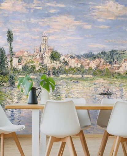 mural de pared de bellas artes llamado Vetheuil in Summer de Claude Monet para salas de estar y comedores