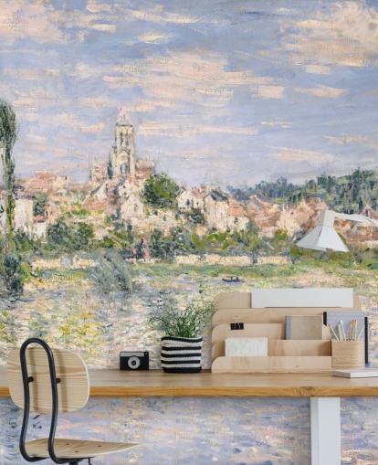 fine art wall mural called Vetheuil in Summer by Claude Monet for living rooms and dining rooms