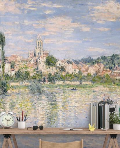 Claude Monetin taide-seinämaalaus nimeltä Vetheuil in Summer, kirjoittanut Claude Monet olohuoneisiin ja ruokasaleihin Claude Monetin taide-seinämaalaus nimeltä Vetheuil in Summer, kirjoittanut Claude Monet olohuoneisiin ja ruokasaleihin