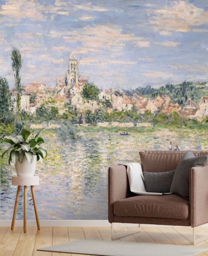 fine art wall mural called Vetheuil in Summer by Claude Monet for living rooms and dining rooms