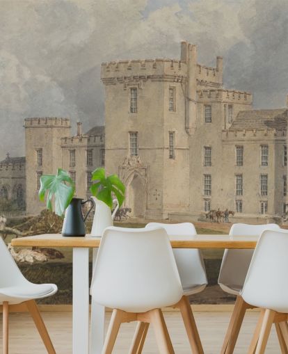 fine art wall mural called View of Hampton Court by J. M. W. Turner 