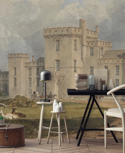 fine art wall mural called View of Hampton Court by J. M. W. Turner 