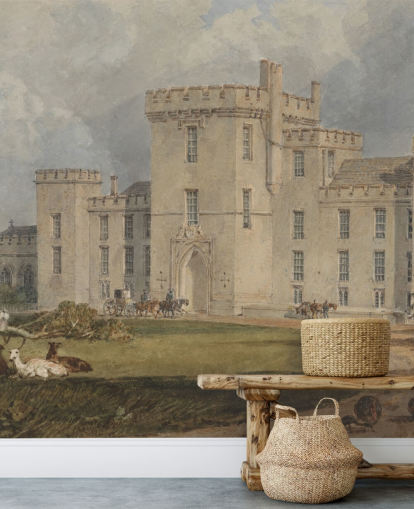 mural de parede de belas artes chamado View of Hampton Court, de J. M. W. Turner 