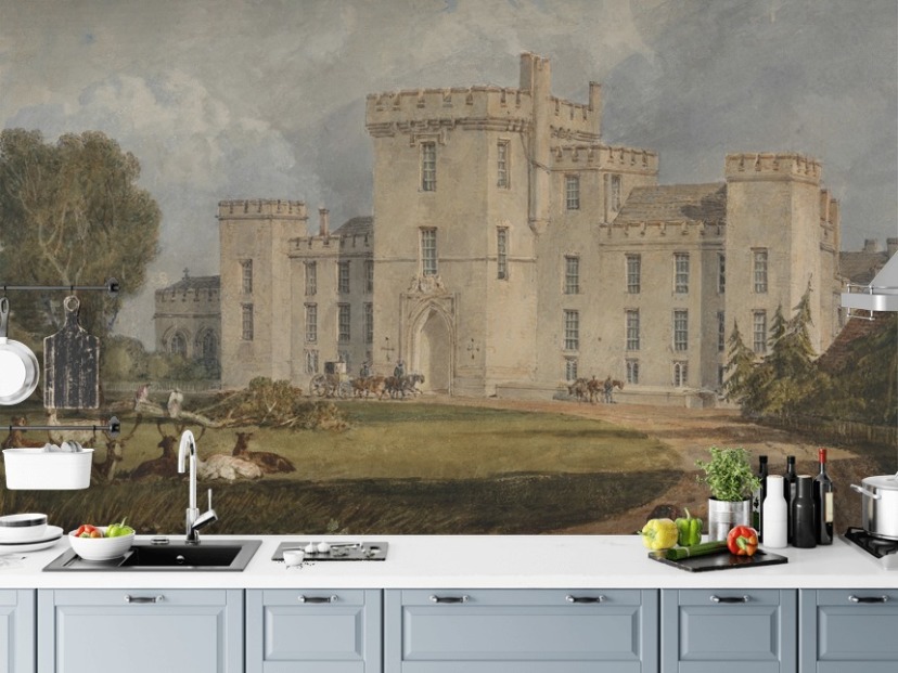 fine art wall mural called View of Hampton Court by J. M. W. Turner 