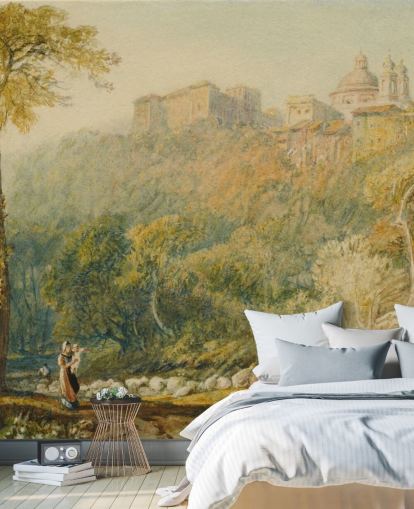 Kunstmalerei mit dem Titel View of La Riccia von J. M. W. Turner für Wohn- und Schlafzimmer Kunstmalerei mit dem Titel View of La Riccia von J. M. W. Turner für Wohn- und Schlafzimmer