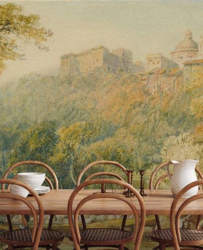 kunstmaleri kaldet View of La Riccia af J. M. W. Turner til stuer og soveværelser