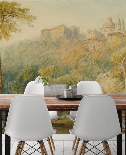 fresque murale d'art intitulée View of La Riccia par J. M. W. Turner pour les salons et les chambres