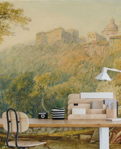 murale d'arte chiamato View of La Riccia di J. M. W. Turner per salotti e camere da letto