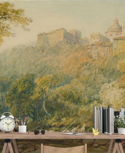 fine art wall mural called View of La Riccia by J. M. W. Turner for living rooms and bedrooms fine art wall mural called View of La Riccia by J. M. W. Turner for living rooms and bedrooms
