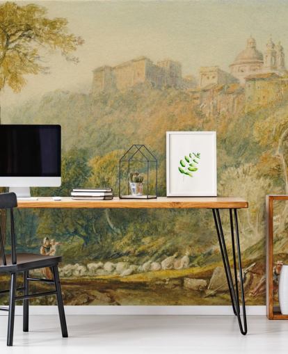 fine art wall mural called View of La Riccia by J. M. W. Turner for living rooms and bedrooms