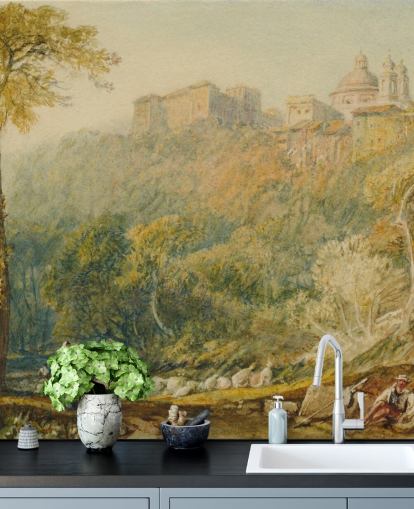 fine art wall mural called View of La Riccia by J. M. W. Turner for living rooms and bedrooms