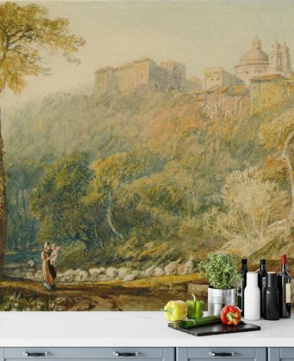 fine art wall mural called View of La Riccia by J. M. W. Turner for living rooms and bedrooms