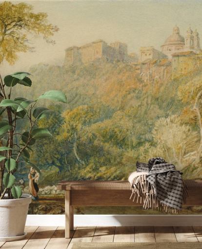 fine art wall mural called View of La Riccia by J. M. W. Turner for living rooms and bedrooms fine art wall mural called View of La Riccia by J. M. W. Turner for living rooms and bedrooms