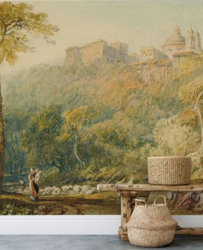 Kunstmalerei mit dem Titel View of La Riccia von J. M. W. Turner für Wohn- und Schlafzimmer Kunstmalerei mit dem Titel View of La Riccia von J. M. W. Turner für Wohn- und Schlafzimmer