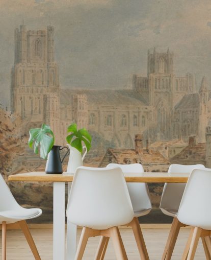 fine art wall mural called View of Ely Cathedral by J. M. W. Turner for bedrooms and living rooms