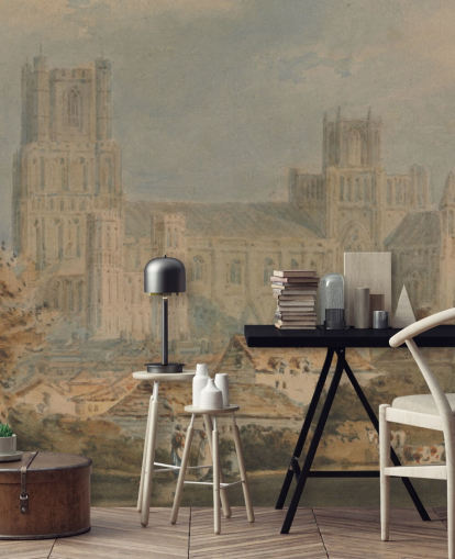 fine art wall mural called View of Ely Cathedral by J. M. W. Turner for bedrooms and living rooms