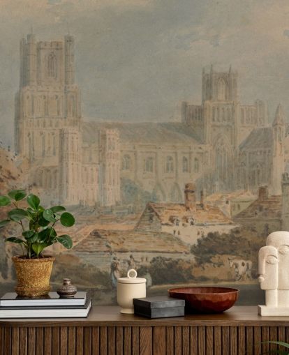 fine art wall mural called View of Ely Cathedral by J. M. W. Turner for bedrooms and living rooms