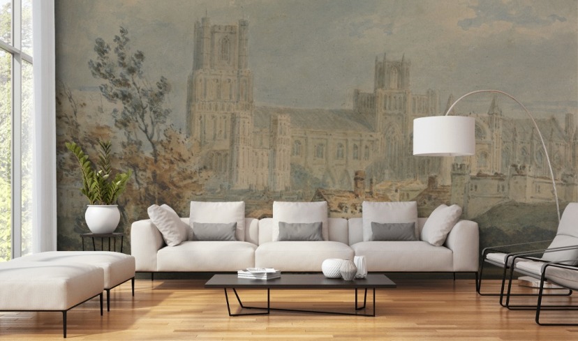 fine art wall mural called View of Ely Cathedral by J. M. W. Turner for bedrooms and living rooms