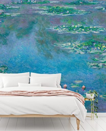 fine art muurschildering genaamd Water Lilies van Claude Monet voor slaapkamers en woonkamers fine art muurschildering genaamd Water Lilies van Claude Monet voor slaapkamers en woonkamers