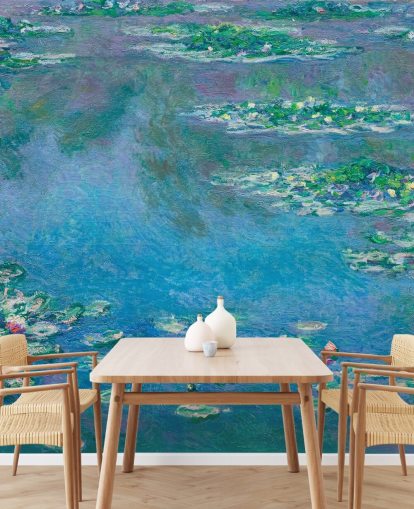 fine art wall mural called Water Lilies by Claude Monet for bedrooms and living rooms