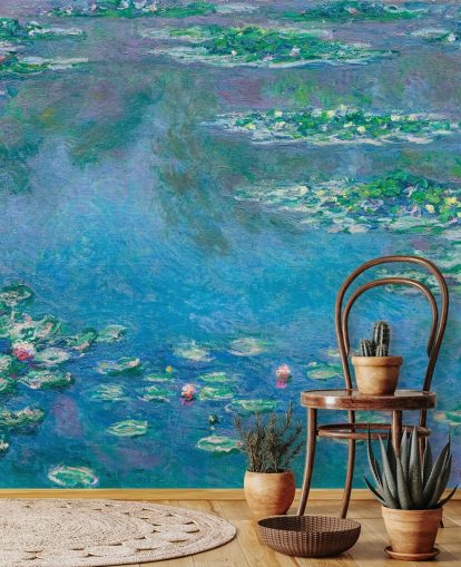 fine art wall mural called Water Lilies by Claude Monet for bedrooms and living rooms fine art wall mural called Water Lilies by Claude Monet for bedrooms and living rooms