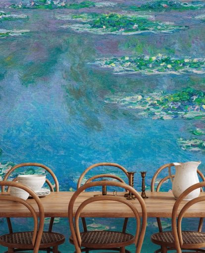 murale d'arte chiamato Water Lilies di Claude Monet per camere da letto e salotti