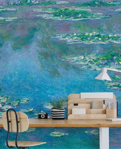 konstväggmålning som heter Näckrosor av Claude Monet för sovrum och vardagsrum