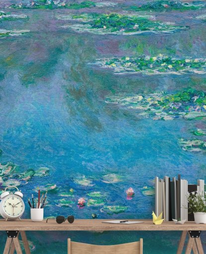 fine art wall mural called Water Lilies by Claude Monet for bedrooms and living rooms