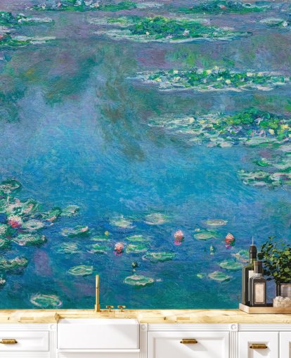 kunstveggmaleri kalt Vannliljer av Claude Monet for soverom og stuer