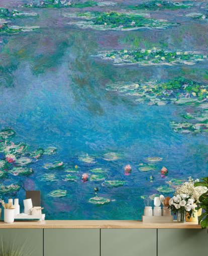 kunstveggmaleri kalt Vannliljer av Claude Monet for soverom og stuer