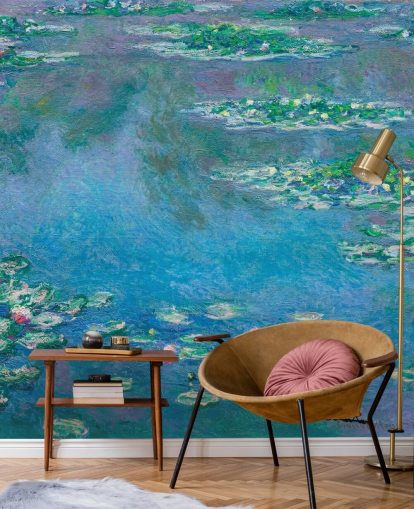 mural de pared de bellas artes llamado Nenúfares de Claude Monet para dormitorios y salas de estar