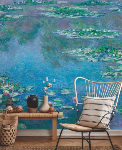 murale d'arte chiamato Water Lilies di Claude Monet per camere da letto e salotti murale d'arte chiamato Water Lilies di Claude Monet per camere da letto e salotti