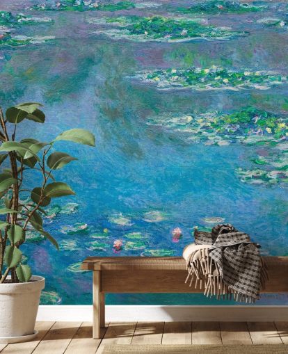 mural de pared de bellas artes llamado Nenúfares de Claude Monet para dormitorios y salas de estar