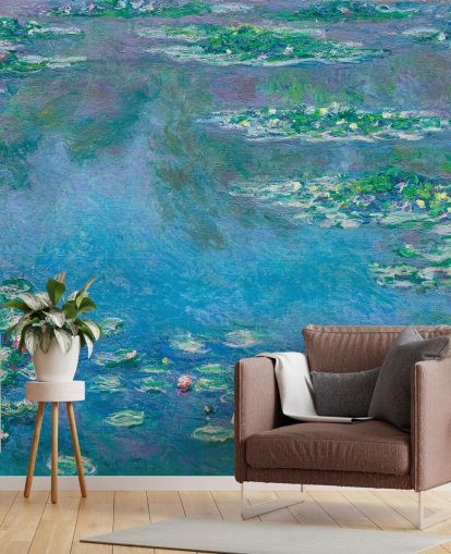 fine art wall mural called Water Lilies by Claude Monet for bedrooms and living rooms
