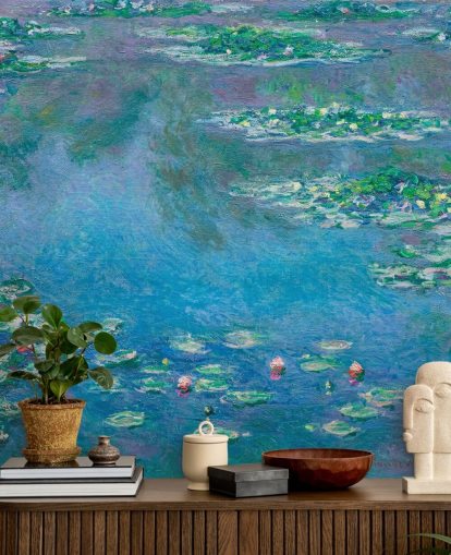 kunstveggmaleri kalt Vannliljer av Claude Monet for soverom og stuer