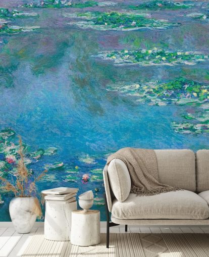 fine art wall mural called Water Lilies by Claude Monet for bedrooms and living rooms