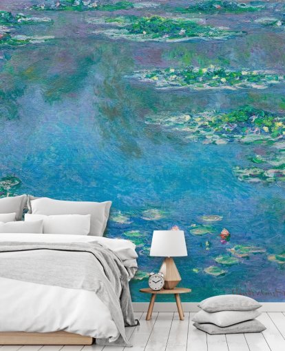 fine art muurschildering genaamd Water Lilies van Claude Monet voor slaapkamers en woonkamers fine art muurschildering genaamd Water Lilies van Claude Monet voor slaapkamers en woonkamers
