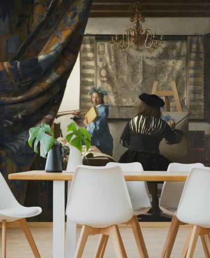 mural de papel de parede de belas artes chamado A Alegoria da Pintura de Johannes Vermeer