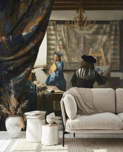 mural de papel pintado de bellas artes llamado La alegoría de la pintura de Johannes Vermeer