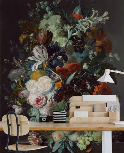 Jan van Huysumin kukkatapetti nimeltä Still Life with Flowers and Fruit (1715) makuuhuoneisiin ja 