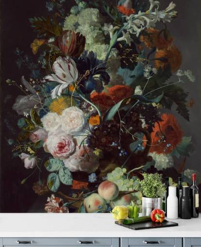 Jan van Huysumin kukkatapetti nimeltä Still Life with Flowers and Fruit (1715) makuuhuoneisiin ja 