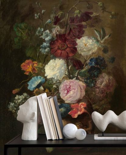 blomstertapet vægmaleri kaldet Vase of Flowers III af Jan van Huysum til virksomheder og hjem blomstertapet vægmaleri kaldet Vase of Flowers III af Jan van Huysum til virksomheder og hjem