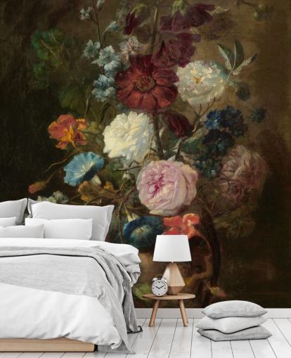 papier peint floral appelé Vase of Flowers III de Jan van Huysum pour les entreprises et les particuliers