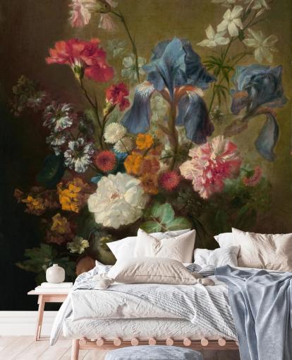 Jan van Huysumin kukka-taustakuvamaalaus nimeltä Vase of Flowers IV oleskelutiloihin ja makuuhuoneisiin Jan van Huysumin kukka-taustakuvamaalaus nimeltä Vase of Flowers IV oleskelutiloihin ja makuuhuoneisiin