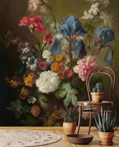papier peint floral appelé Vase of Flowers IV de Jan van Huysum pour les salons et les chambres papier peint floral appelé Vase of Flowers IV de Jan van Huysum pour les salons et les chambres