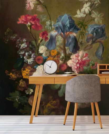 carta da parati murale floreale chiamata Vase of Flowers IV di Jan van Huysum per salotti e camere da letto