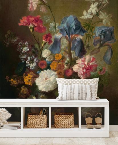 bloemenbehang met de naam Vase of Flowers IV van Jan van Huysum voor woon- en slaapkamers bloemenbehang met de naam Vase of Flowers IV van Jan van Huysum voor woon- en slaapkamers